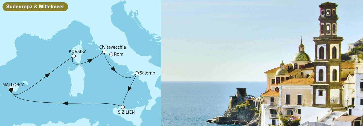 Kreuzfahrt 2024: Westliches Mittelmeer mit Palermo